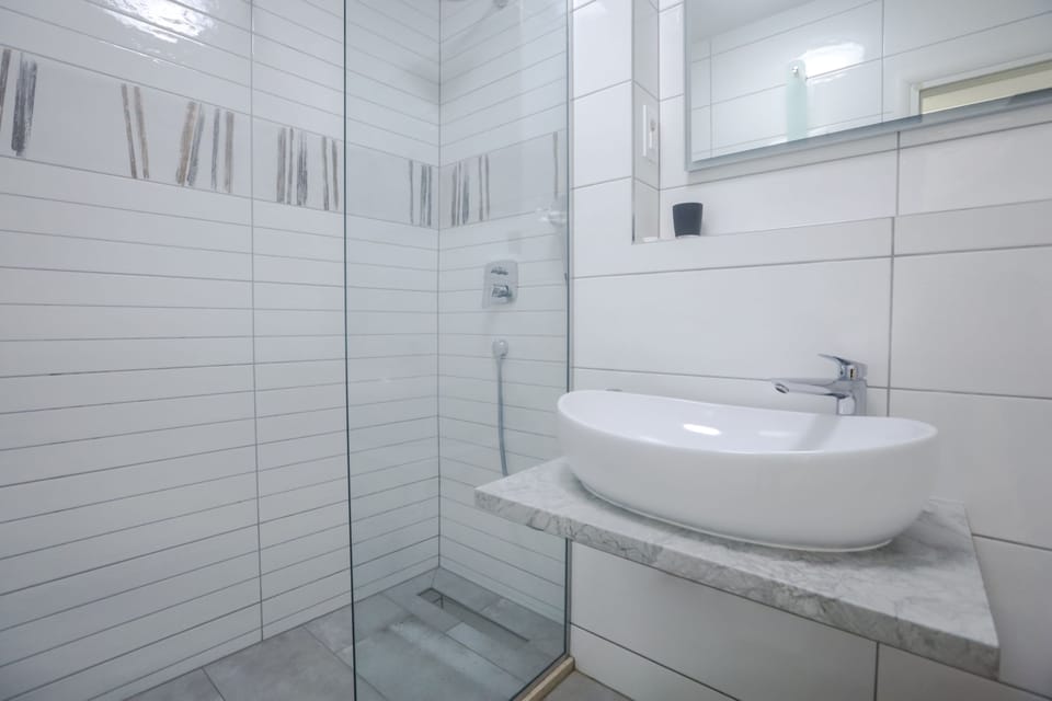 Luxury Room | Bathroom | Shower, hair dryer, towels