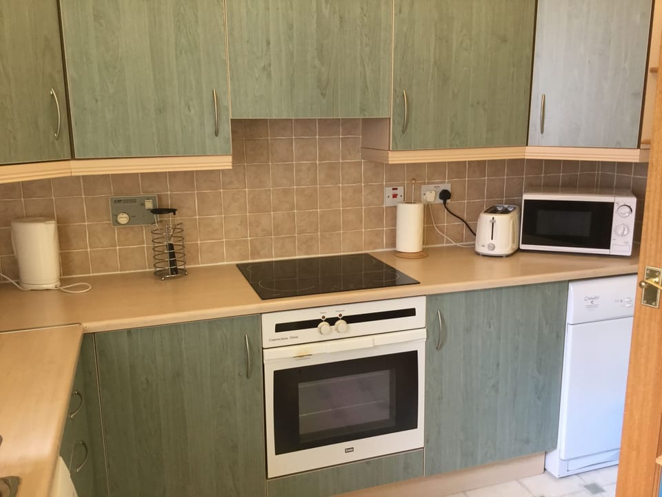 Apartment | Private kitchen | Full-size fridge, microwave, oven, stovetop