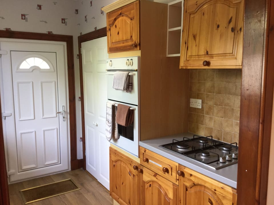 Three-Bedroom Apartment | Private kitchen | Full-size fridge, microwave, oven, stovetop