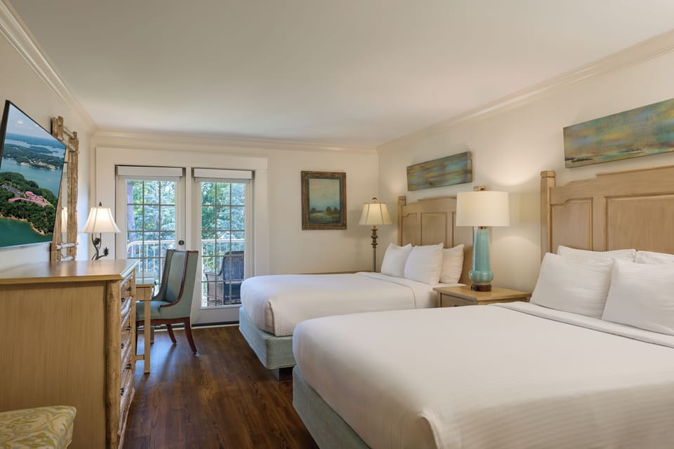 Room, 2 Queen Beds | Pillowtop beds, laptop workspace, iron/ironing board, WiFi (free)
