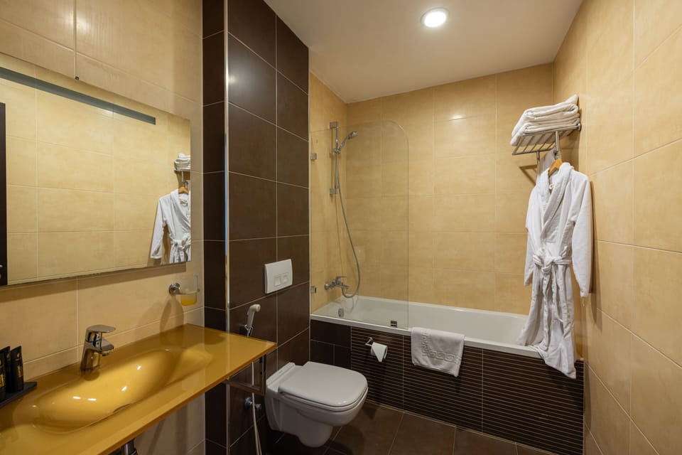 Junior Suite | Bathroom | Jetted tub, free toiletries, hair dryer, towels