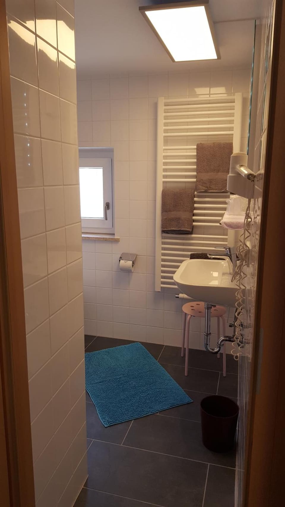 Hair dryer, towels