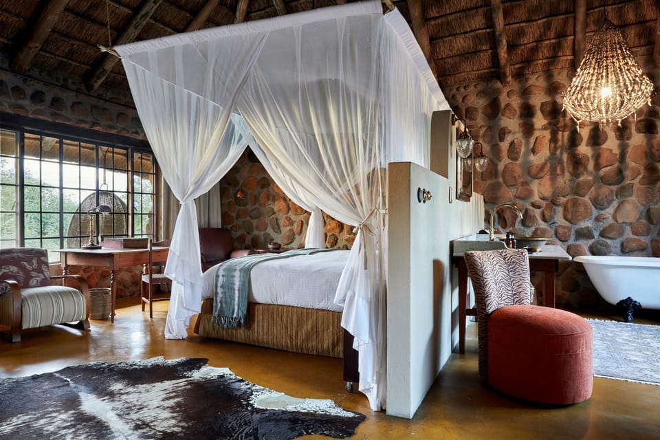 Luxury Private Bungalow with 2 Game Drives | Egyptian cotton sheets, down comforters, in-room safe, desk