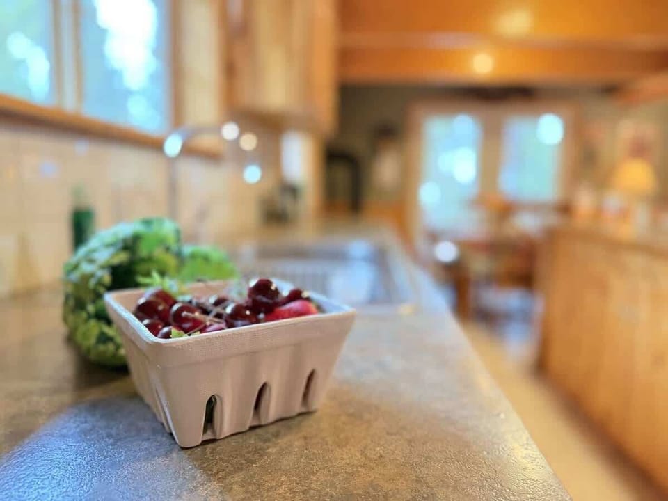 Full size kitchen with appliances, cookware, pots and pans, utensils, dishes, and basic cooking essentials.