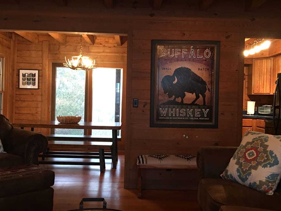 View of dining room and kitchen from living room 