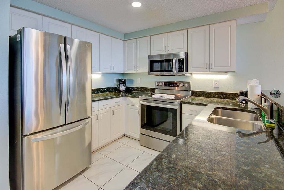 Kitchen with granite countertops