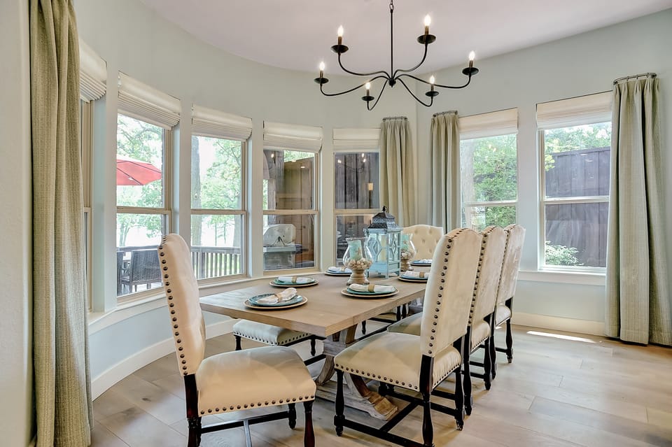 dining room table, seats 8