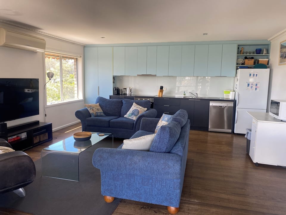 Fully equipped galley kitchen with Aldi coffee machine
