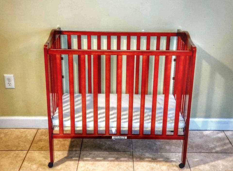 Yes, no more extra money for the crib rentals! We already have it for your baby 