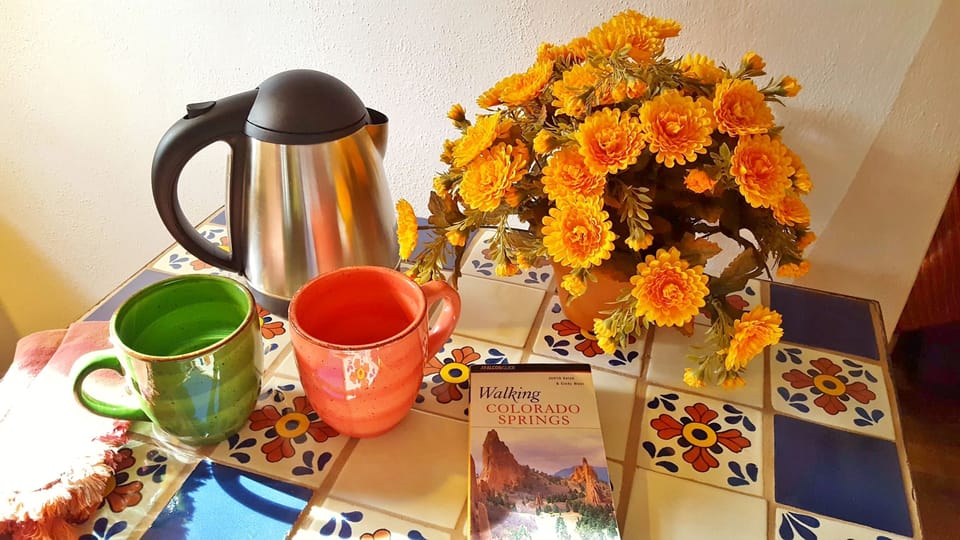 Ready for morning coffee and planning your day. Gourmet coffee and teas provided