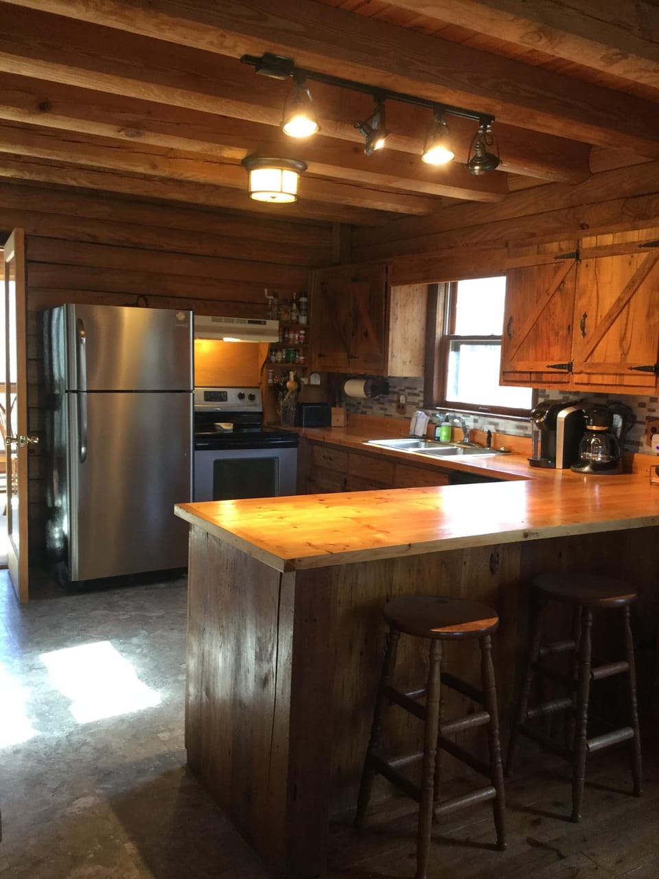 Kitchen and island