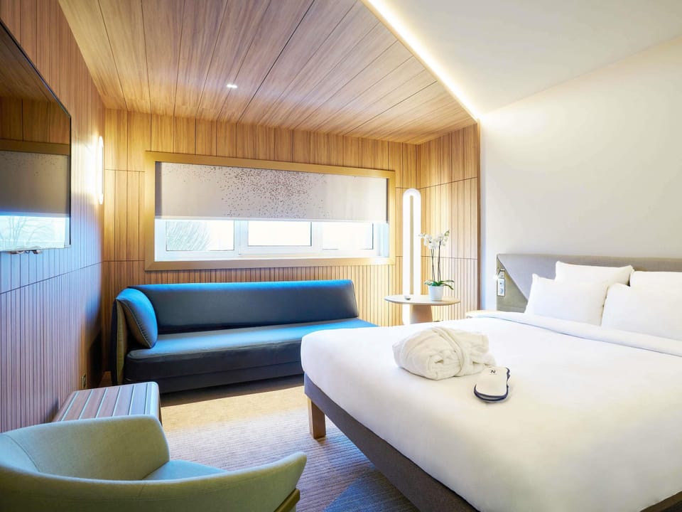 Pillowtop beds, in-room safe, blackout drapes, soundproofing