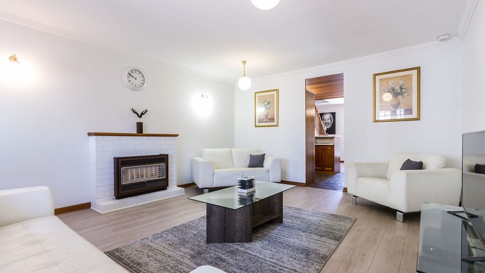 Lounge room with gas fire heater