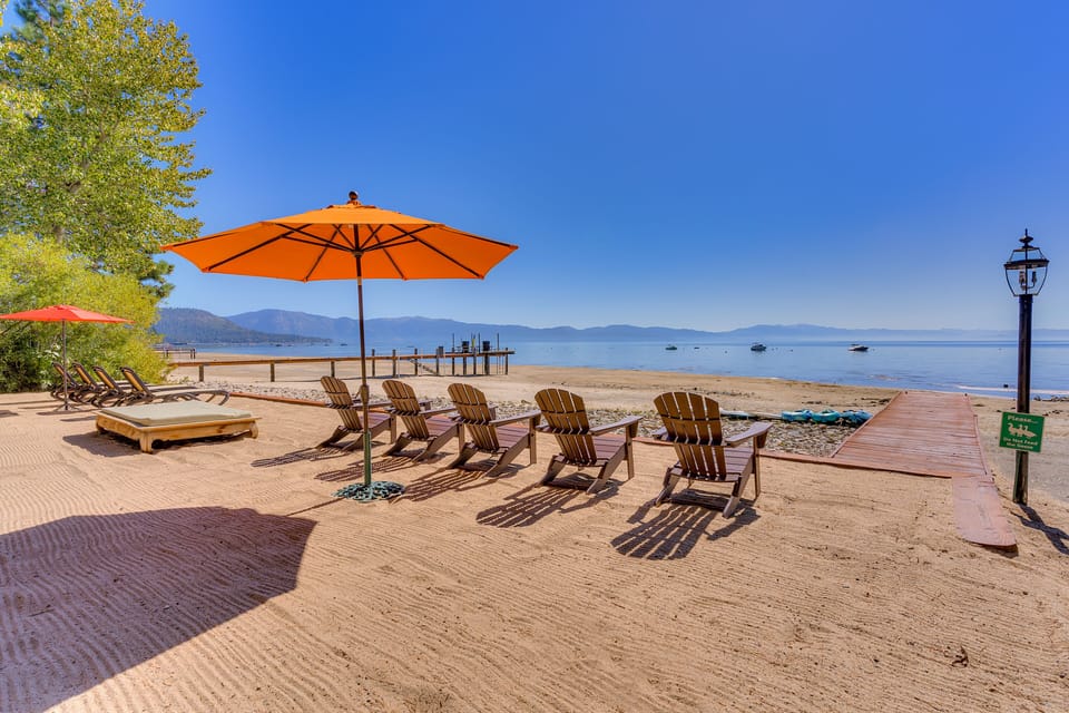 Private beach area