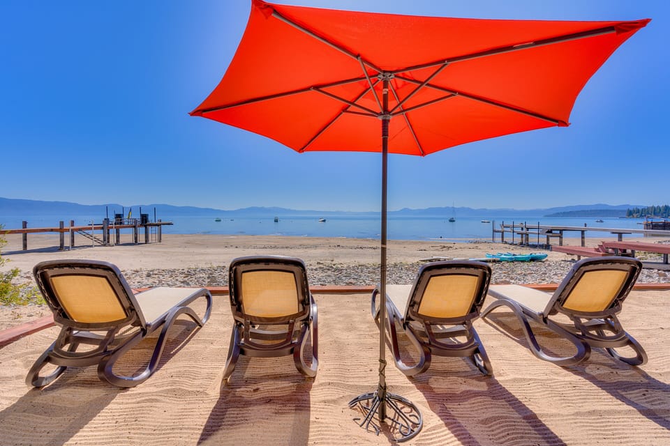 Private beach area