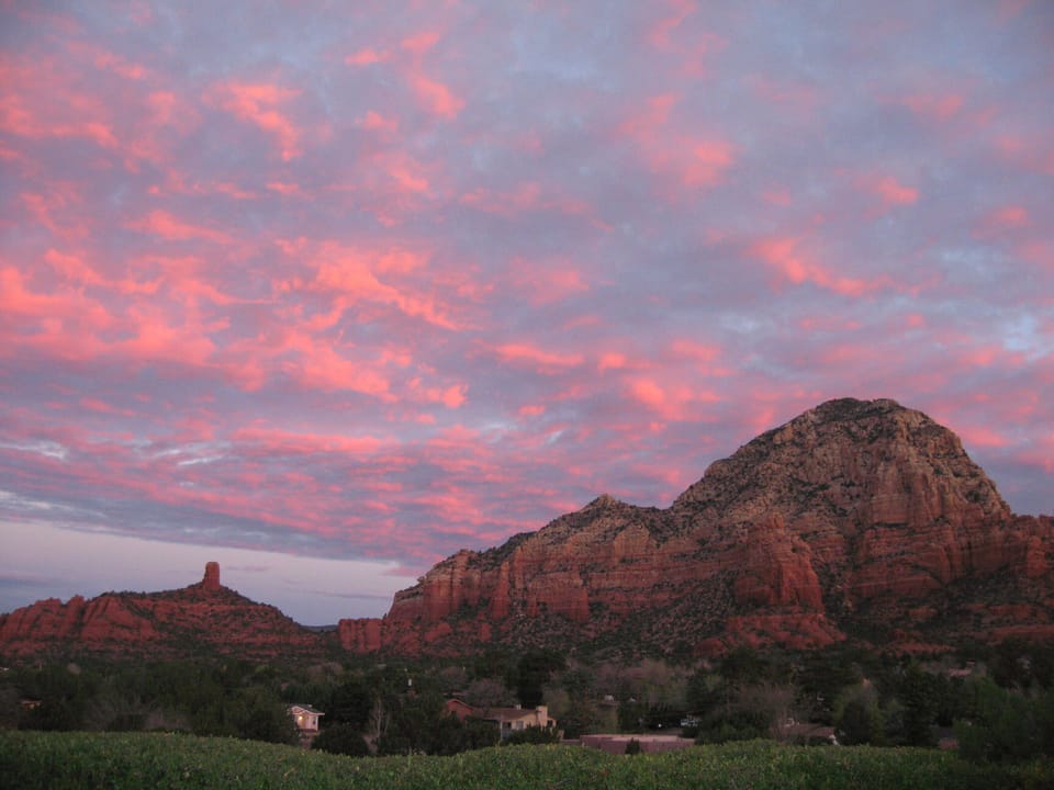 Beautiful Sunrise Over Thunder Mountain and Chimney Rock 