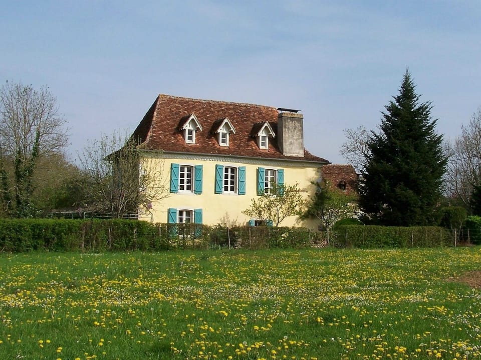 looking at the house from the meadows