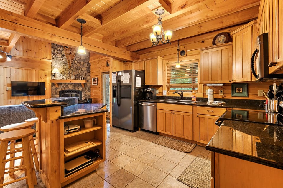 Enjoy Cooking While Gazing at the Beautiful Gas Logs