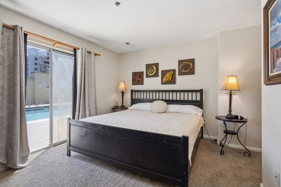Walk into this king bedroom room with private pool access!