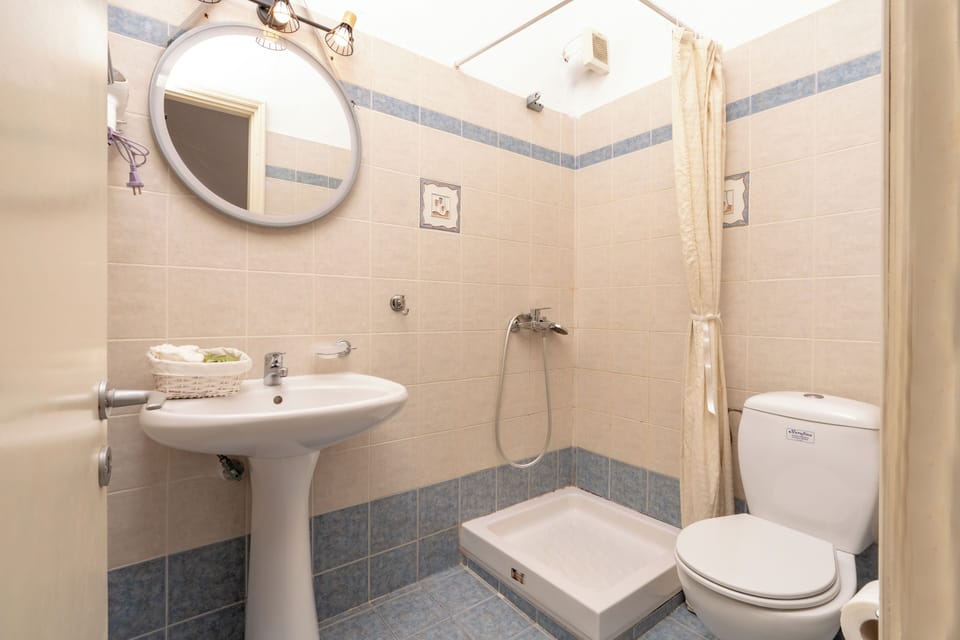 Family Room | Bathroom | Shower, free toiletries, hair dryer, slippers