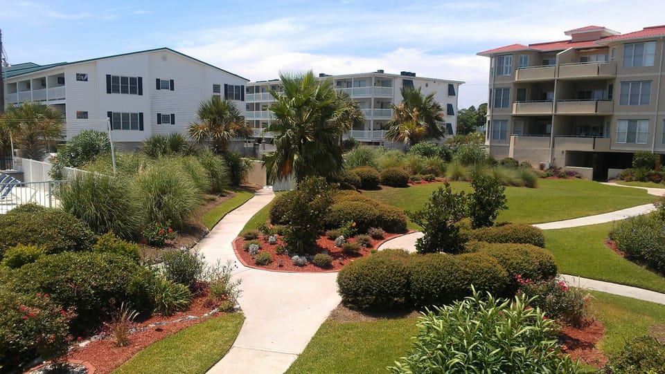 View of courtyard from balcony