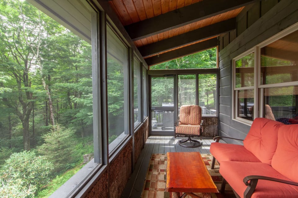 Screened Porch with Comfy Furniture
