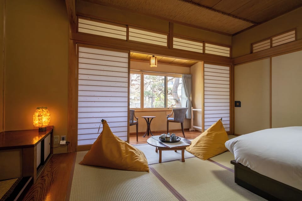 [Yamabuki] Twin beds room, Second floor, Use stairs, Non Smoking | Down comforters, in-room safe, desk, soundproofing