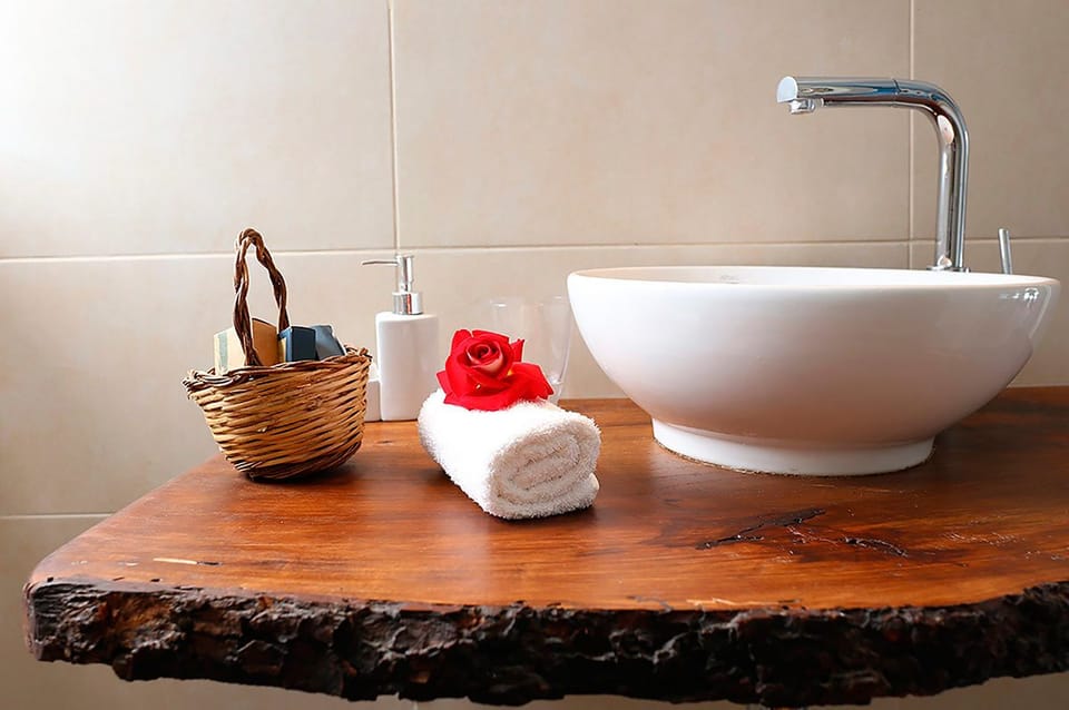 Double Room, Pool View | Bathroom | Rainfall showerhead, free toiletries, hair dryer, towels