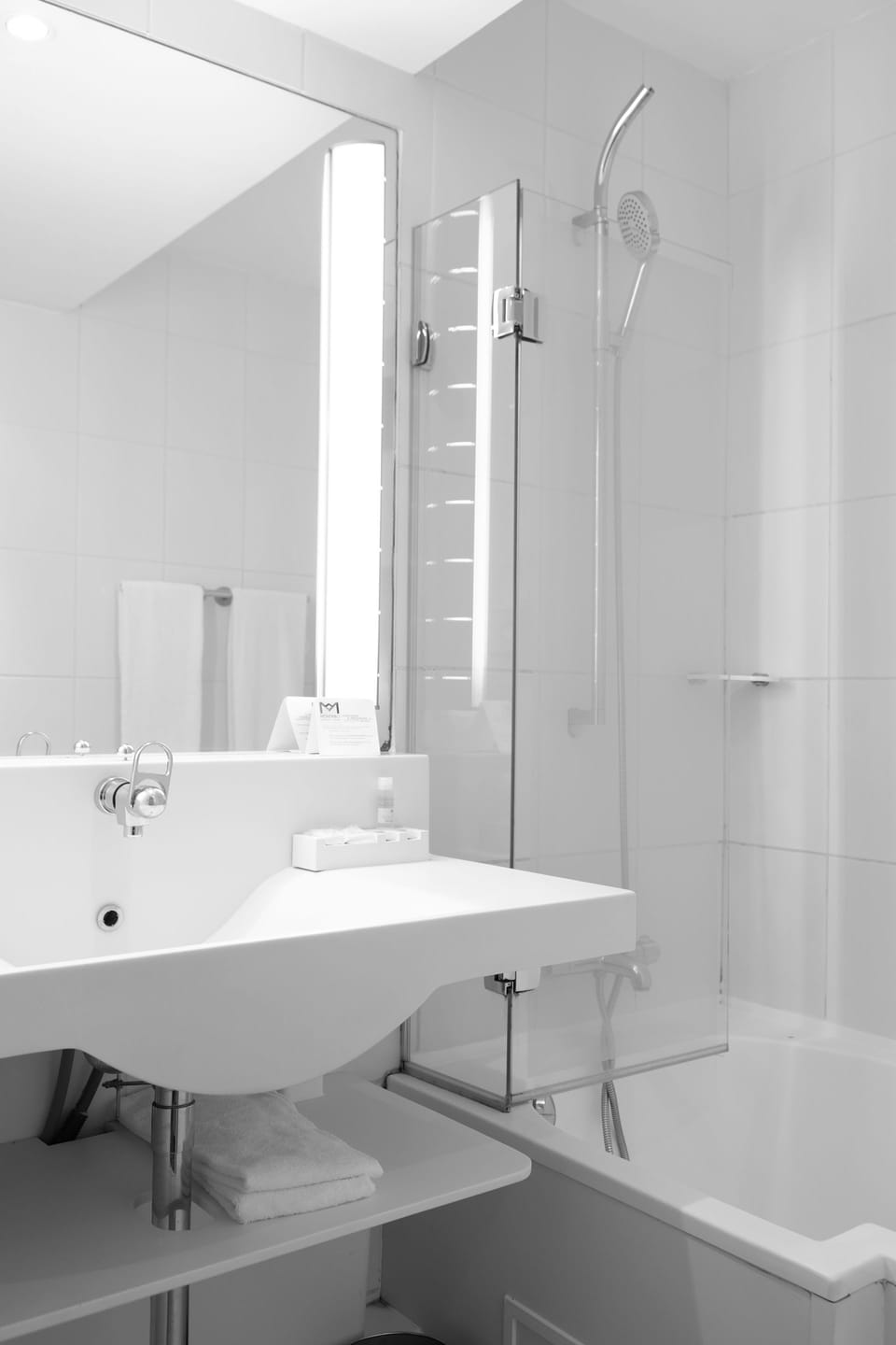 Eco-friendly toiletries, hair dryer, towels