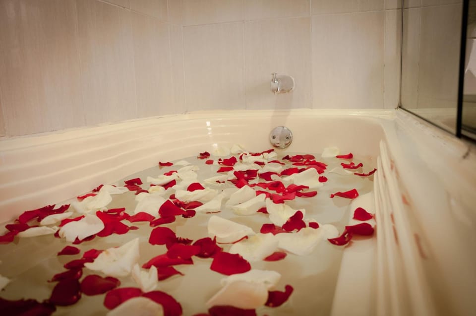 Shower, free toiletries, towels
