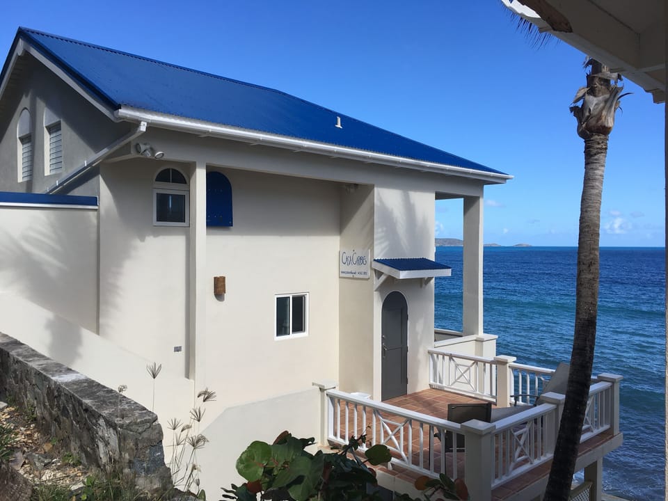 Casa Caribe from the street, Sea Level Unit is located on the lower level.
