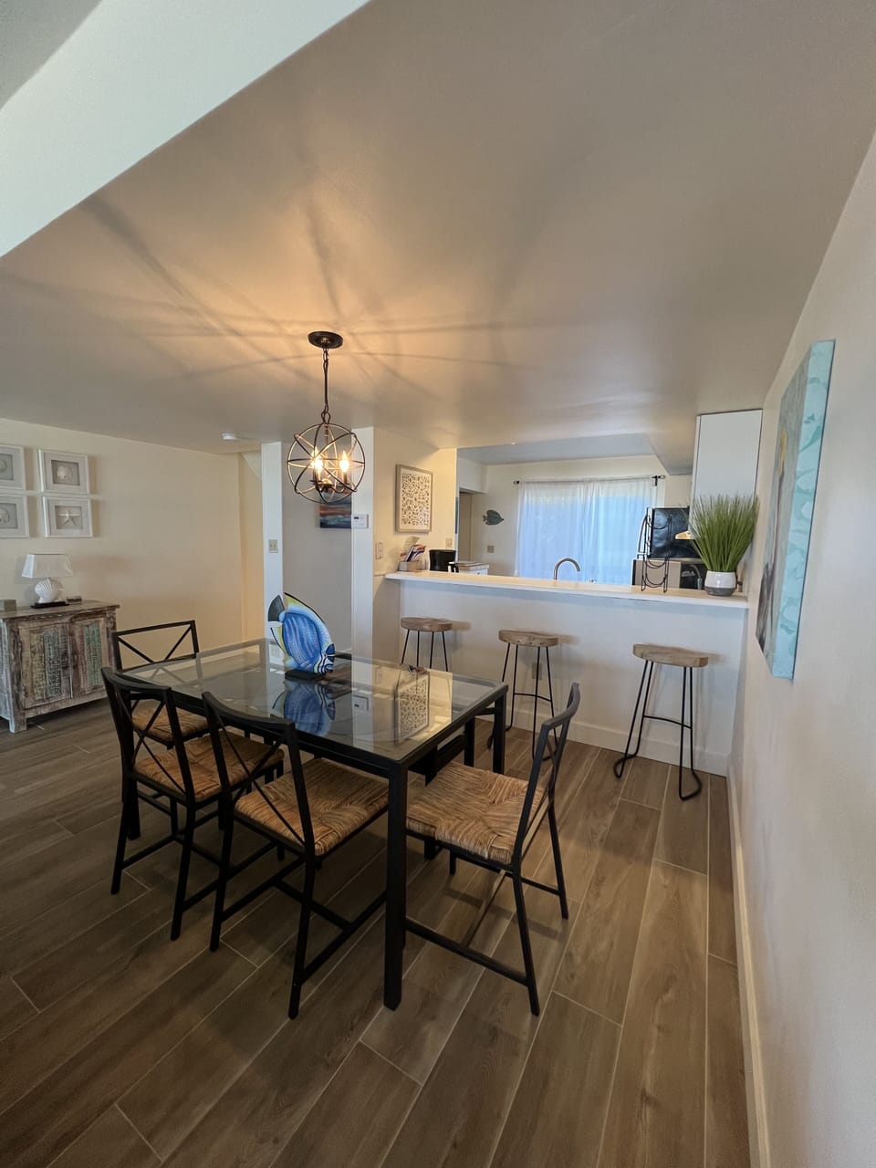 View from beach looking into kitchen.