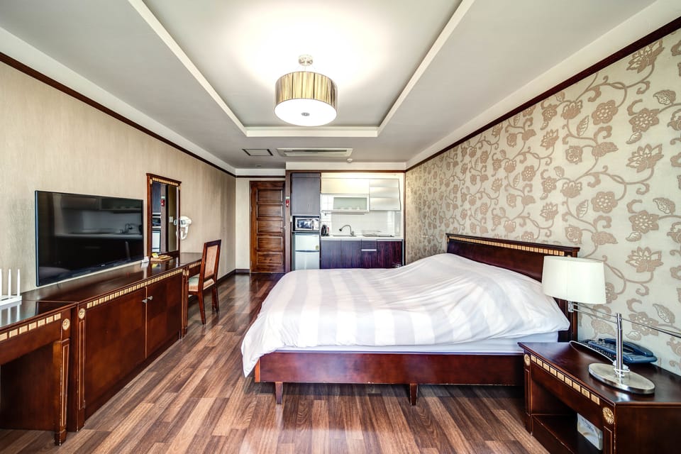 Standard Double Room, Kitchenette, City View | Laptop workspace, iron/ironing board, free WiFi, bed sheets