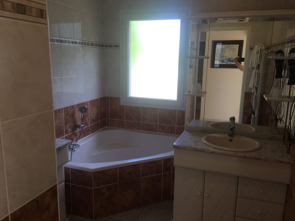 Suite (Perle) | Bathroom | Shower, hair dryer, towels