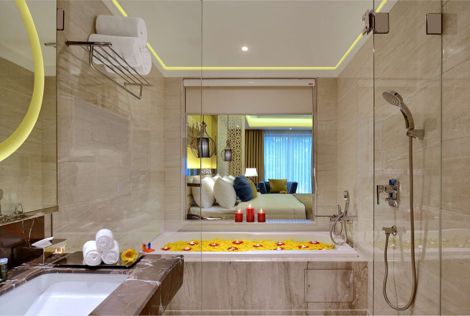 Superior Room | Bathroom | Eco-friendly toiletries, hair dryer, slippers, bidet