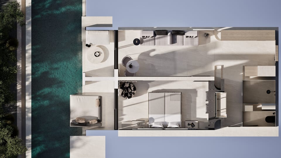 Junior Suite Swim-Up | Minibar, in-room safe, desk, laptop workspace