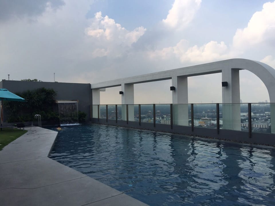 Outdoor pool, a rooftop pool