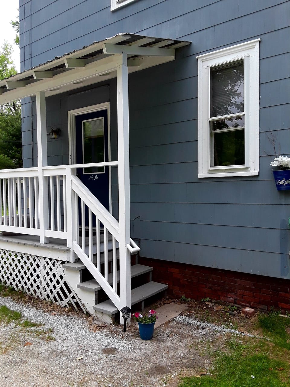 private entrance to studio and porch