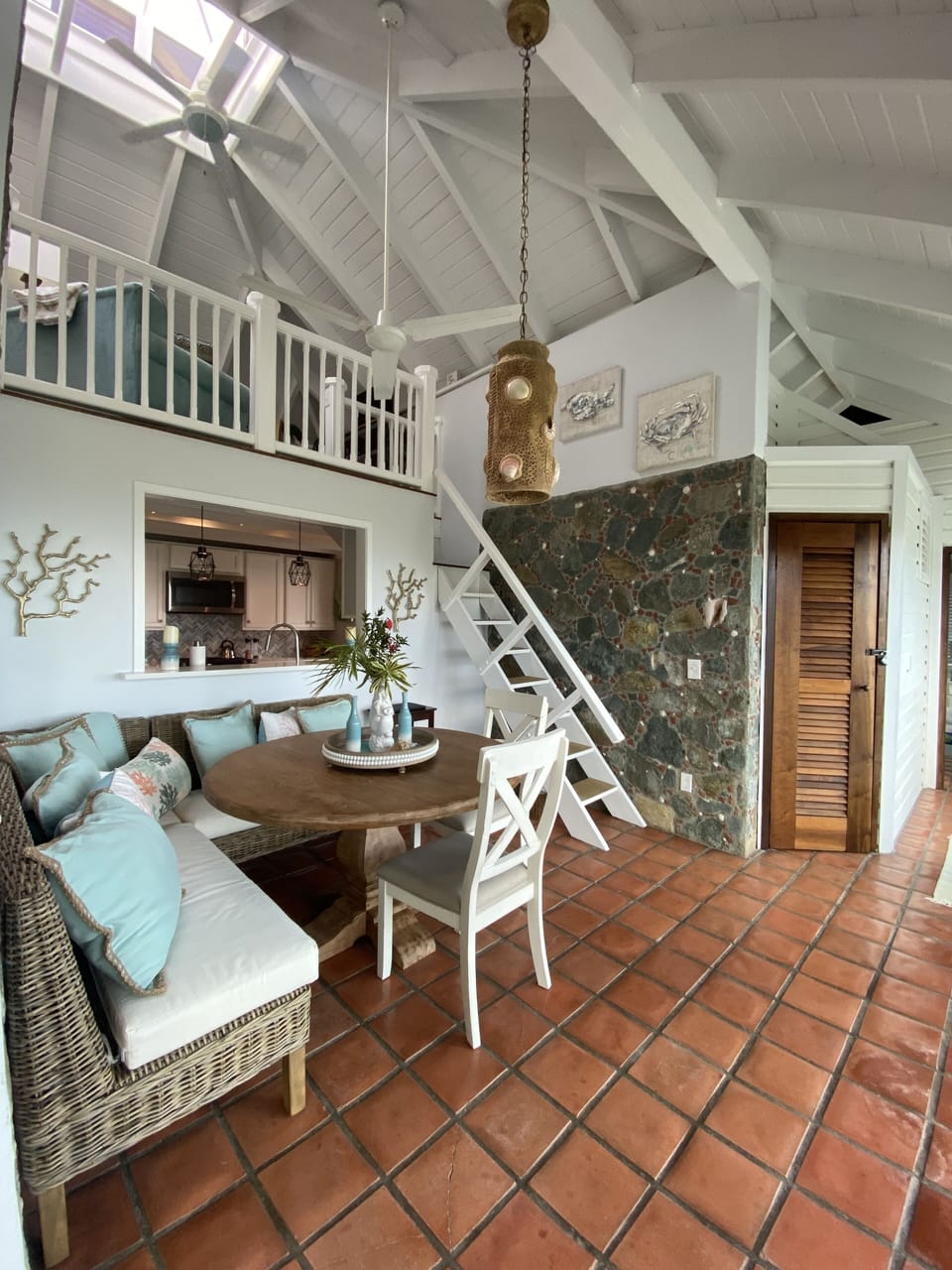 Access to the loft from the dining area.