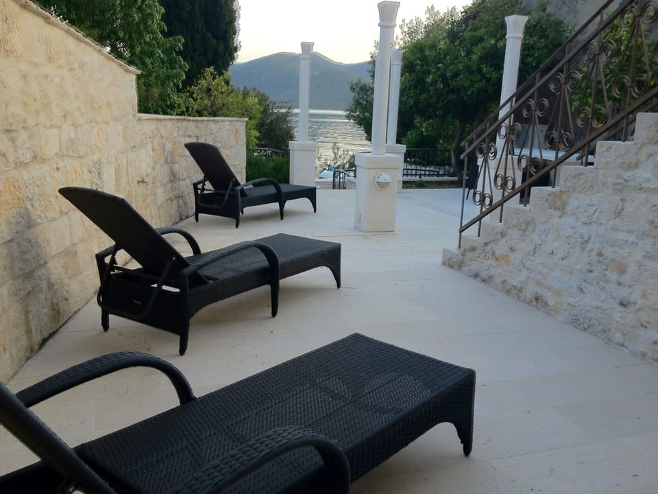 One of the front terraces over-looking the sea