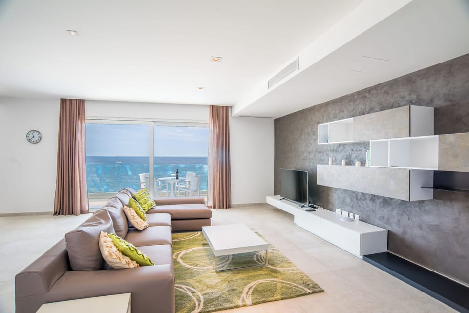 Living Area with Direct Sea Views; LCD TV 