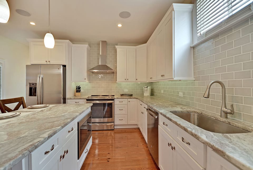 Fully furnished kitchen including dishwasher, stove and microwave
