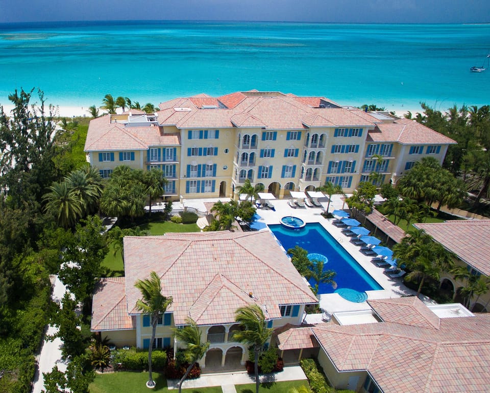 Aerial view of Villa Renaissance - steps to the sand
