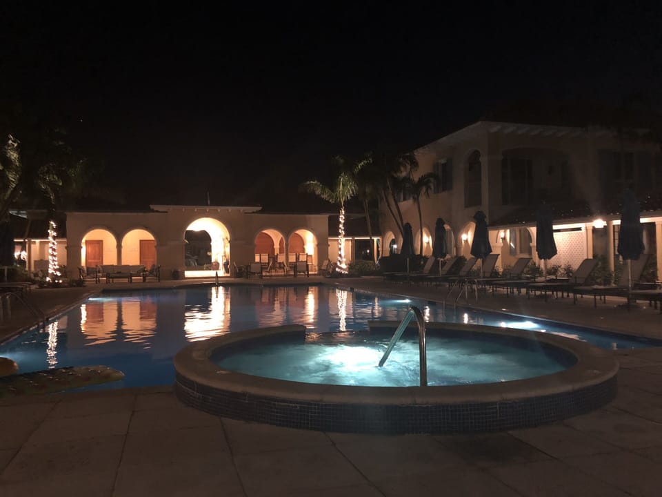 pool area at night