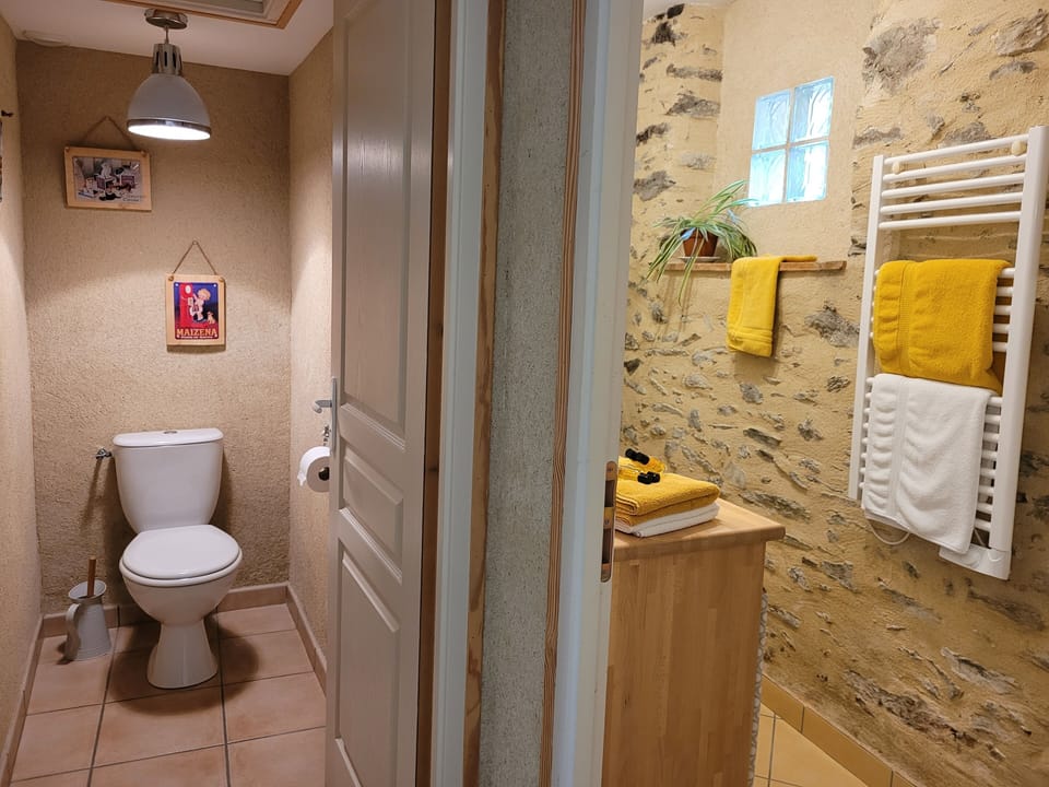 Family Suite, Private Bathroom, Garden View (Au Fil De L'hyrome) | Bathroom | Shower, rainfall showerhead, free toiletries, hair dryer