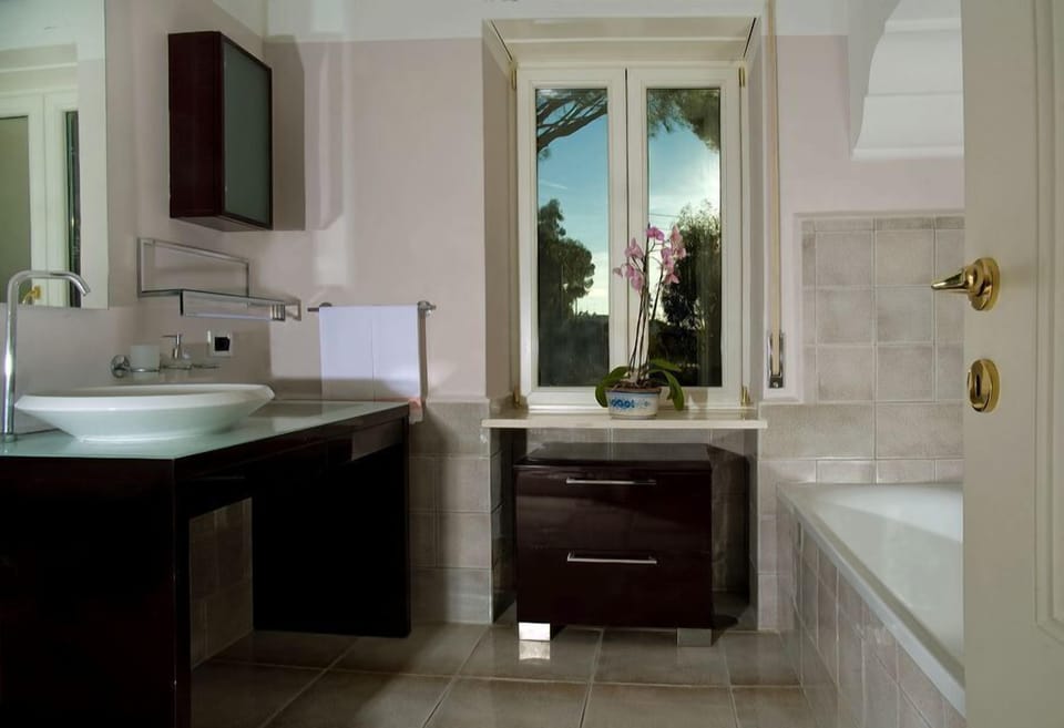 Free toiletries, hair dryer, bidet, towels