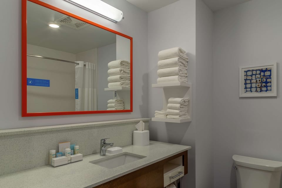 Free toiletries, hair dryer, towels