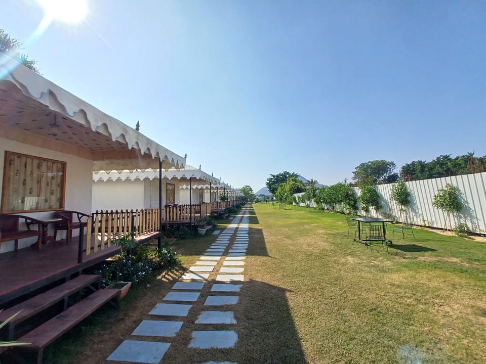Outdoor banquet area