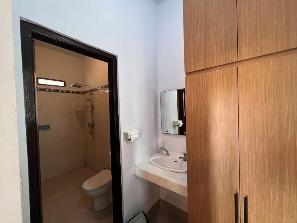 Deluxe Double or Twin Room, Pool View | Bathroom | Shower, free toiletries, hair dryer, towels