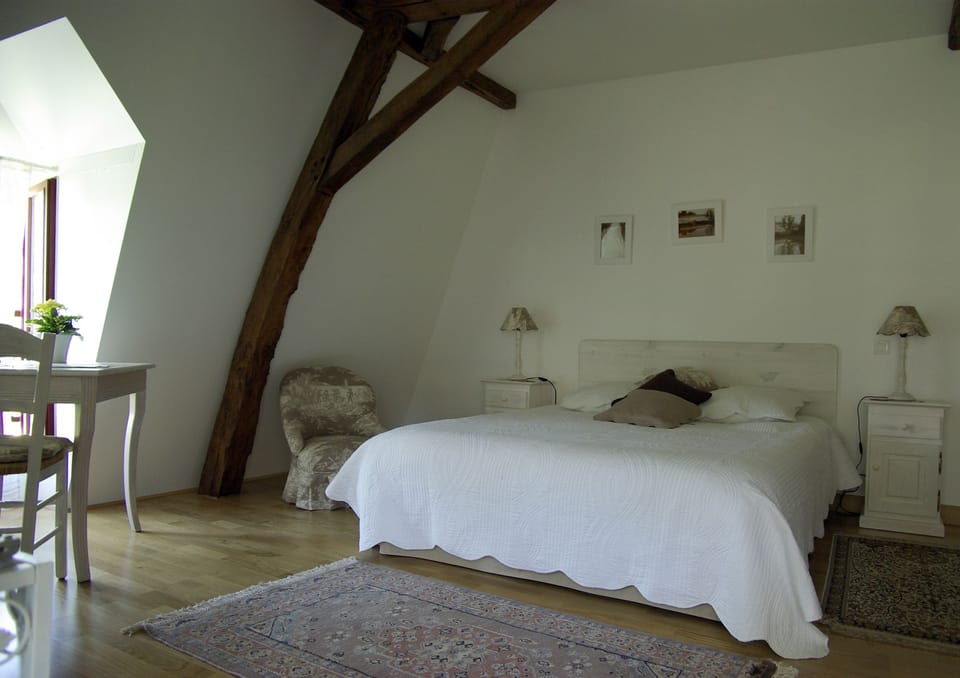 Double Room (Lys Blanc) | Desk, blackout drapes, iron/ironing board, cribs/infant beds